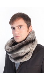 Rex chinchilla fur neck warmer - horizontal